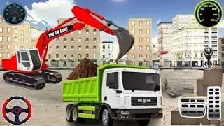 Construction Simulator - Stadium Working Gameplay 🏟️ Excavator Construction Games 🚧