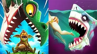 HUNGRY SHARK WORLD vs HUNGRY DRAGON!!!