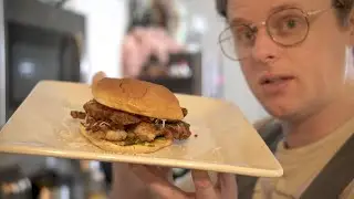 homemade Chick-fil-A syle double decker sandwich