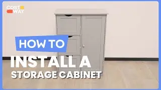 How to Install the Bathroom Floor Cabinet Side Storage Cabinet | HW66236 #costway #howto