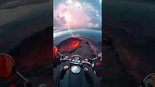 Risky Ride On A Volcano #shorts #ai #volcano #riding #animation