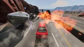 Freeway VS FORCE FIELD! BeamNG drive crash compilation