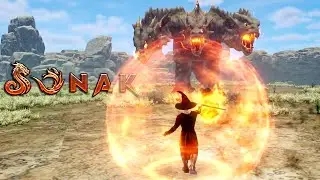 Fire Mage vs 3 Headed Dino in Sonak!