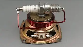 Awesome free electricity energy self running with speaker tools and spark plug