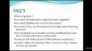 Appium(Selenium)-Mobile Automation Testing from Scratch : Course Agenda