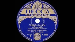 1933 Lew Stone - Thanks (Al Bowlly, vocal)