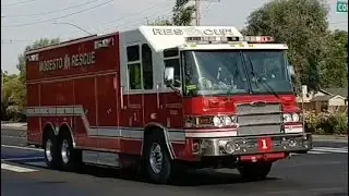 *RARE* Modesto Fire Dept. Rescue 11 Responding with Heavy Q and Horn!