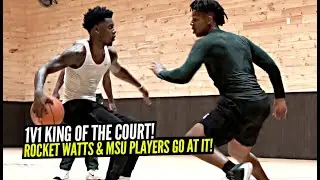 1v1 King of The Court D1 Hoopers GOING AT IT! Rocket Watts vs His MSU Teammates Aaron Henry & AJ!