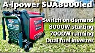 Двухтопливный инверторный генератор A-iPower SUA8000IED мощностью 7000 Вт/8000 Вт с электростартером