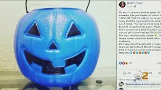 Blue Pumpkins Helping Autism Awareness On Halloween