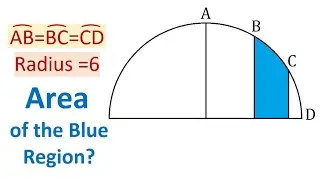 Find the Area of the Blue Region.