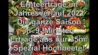 Ernte Ertr&auml;ge 2021 aus 35 m&sup2; Beetfl&auml;che im Jahresverlauf