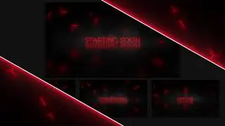 Animated Black & Red Twitch Overlay Package | Minimalist & Clean Design