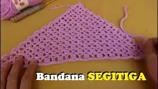 CROCHET triangle headband|| Tutorial Cara Merajut Bandana Segitiga