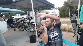 Pace Bend Ultra 2018 winner Andrew Willis brushing his teeth