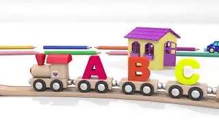 ABC song nursery rhyme  learn letters with toy alphabet train! Educational 3d cartoon for children