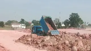 5 Ton HYUDAI, NISSAN ,HYNO,Dump Truck Unloading Soil Working Fill Activity