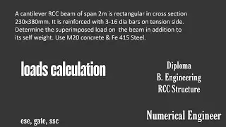 Design of  Singly Reinforced Beam| Limit State Method| Rcc Structure | load calculations 