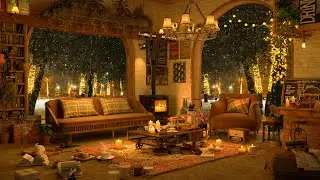 Sweet Winter Coffee Shop Vibes ☕ Smooth Piano Jazz & Cozy Fireplace Ambience for Study and Work