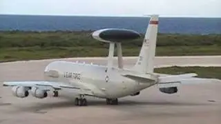 US Airforce Boeing E-3 Sentry take off from Hato