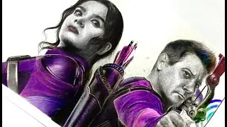 Drawing Hawkeye & Kate Bishop - tim-lapse | Sjx art #drawing #avenger #youtube