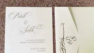 Cream Wedding Invitations with Gold Foil Print & Matching Envelope