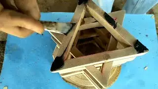Woodturning for beginner - Turn triangle Wood into beautiful desk lamp 