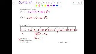 Higher order factoring (sum/diff of cubes)