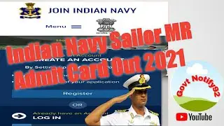 Indian Navy Sailor MR Entry | Admit Card Out 2021 | Download Admit Card|  Govt Notify92
