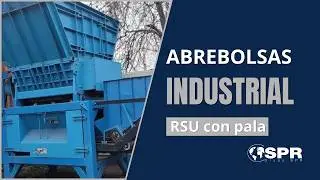 Abrebolsas SPR para RSU con pala cargadora.