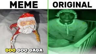 Goo Goo Gaga Santa Original vs Meme