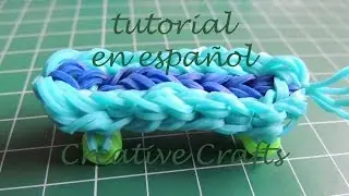 Como hacer un monopatin de gomitas. Rainbow Loom Skate.