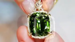 Zabargad Peridot Necklace  at 36.56 carats by Kat Florence KF08754