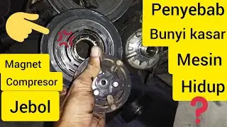 PENYEBAB MESIN BUNYI KASAR, GANTI MAGNET CLUTCH COMPRESSOR AC MOBIL VIOS,YARIS