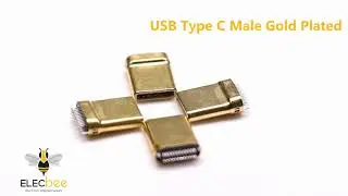 Type C 24 Pin Connector Straight Plug Through Hole Gold Plating- EB-500-5051 -elecbee.com