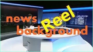 virtual news studio background with broadcast lighting set design