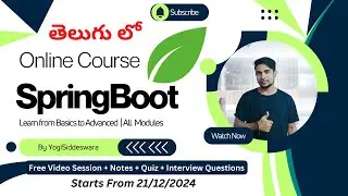 Spring Boot Tutorial Series in Telugu | Learn from Basics to Advanced