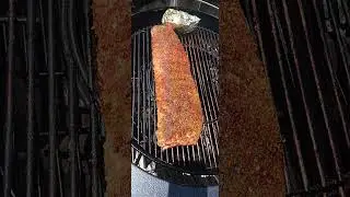 Sweet Apple & Sweet Jalapeno baby back ribs,..on the Weber.