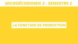 La fonction de production - microéconomie S2