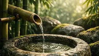 Relaxing Piano Music + Bamboo Water Sounds, Deep Sleep Music, Nature Sounds, Calm Music