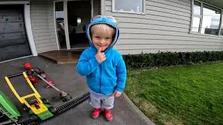 Payton Loves Lawn Mowing!