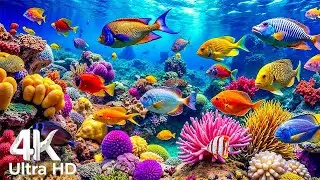 Aquarium 4K Ultra HD - Stunning Coral Reef Fish with Relaxing Meditation Music for Sleep