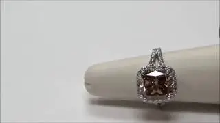 7 12ct Fancy Brown Halo Ring L544