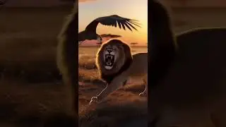 Lion Saves Kitten from Eagle 🦁🐱🦅 | Epic Rescue Moment #cat #lion #eagle