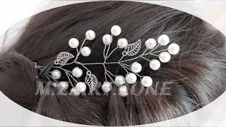 هاندميد طريقه صنع  هيد بيس بسلك النحاس - Easy DIY Homemade Bridal Hair Vine from Beads and Wire -