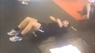 Crunch hands on chest - Hyde Park Personal Trainer