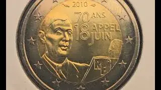 France&nbsp;2&nbsp;euro,&nbsp;2010 70th Anniversary - Gerneral De Gaulle's Appeal