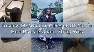 Review Metrocharm Diego-01 Men's Belt Buckle Chain Strap Western Cowboy Boots (11, Black)