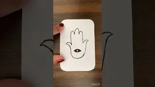 How to draw hamsa 🪬 hand #shorts #drawing #easy #hamsa hand