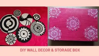 DIY Boho wall decor | Easy boho decor item | macrame thread decor | storage box from waste | diy box